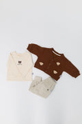 Ensemble 3 pièces enfant : cardigan, tee-shirt & jogging en coton
